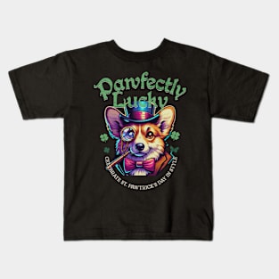 Pawfectly Lucky, Dog, Monocle Kids T-Shirt